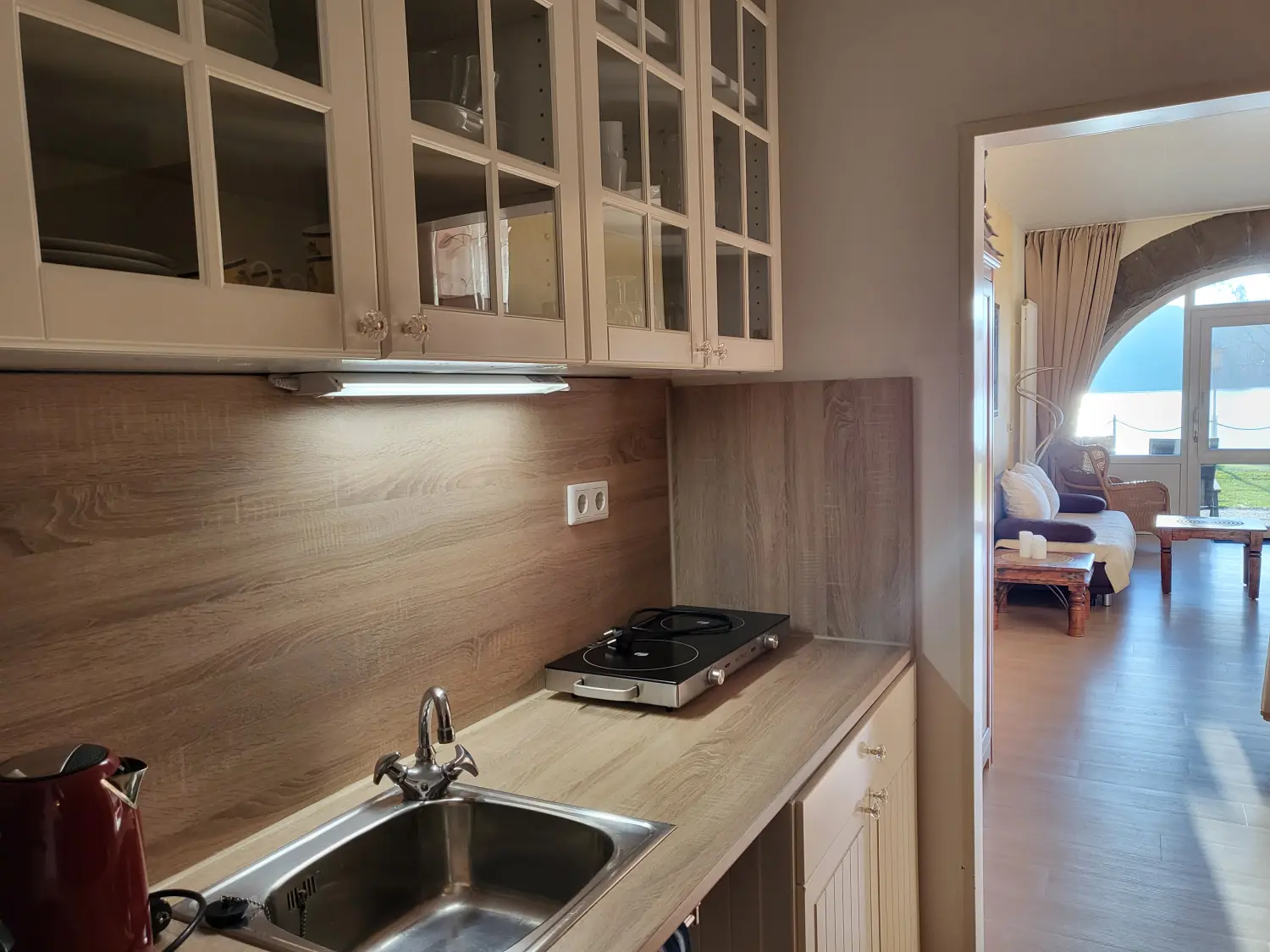 Blick aus der Küche im Wohnbereich vom Strandhof Möhnesee