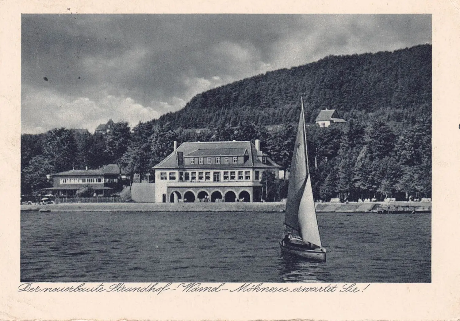 Seesicht 30er Jahre vom Strandhof Möhnesee